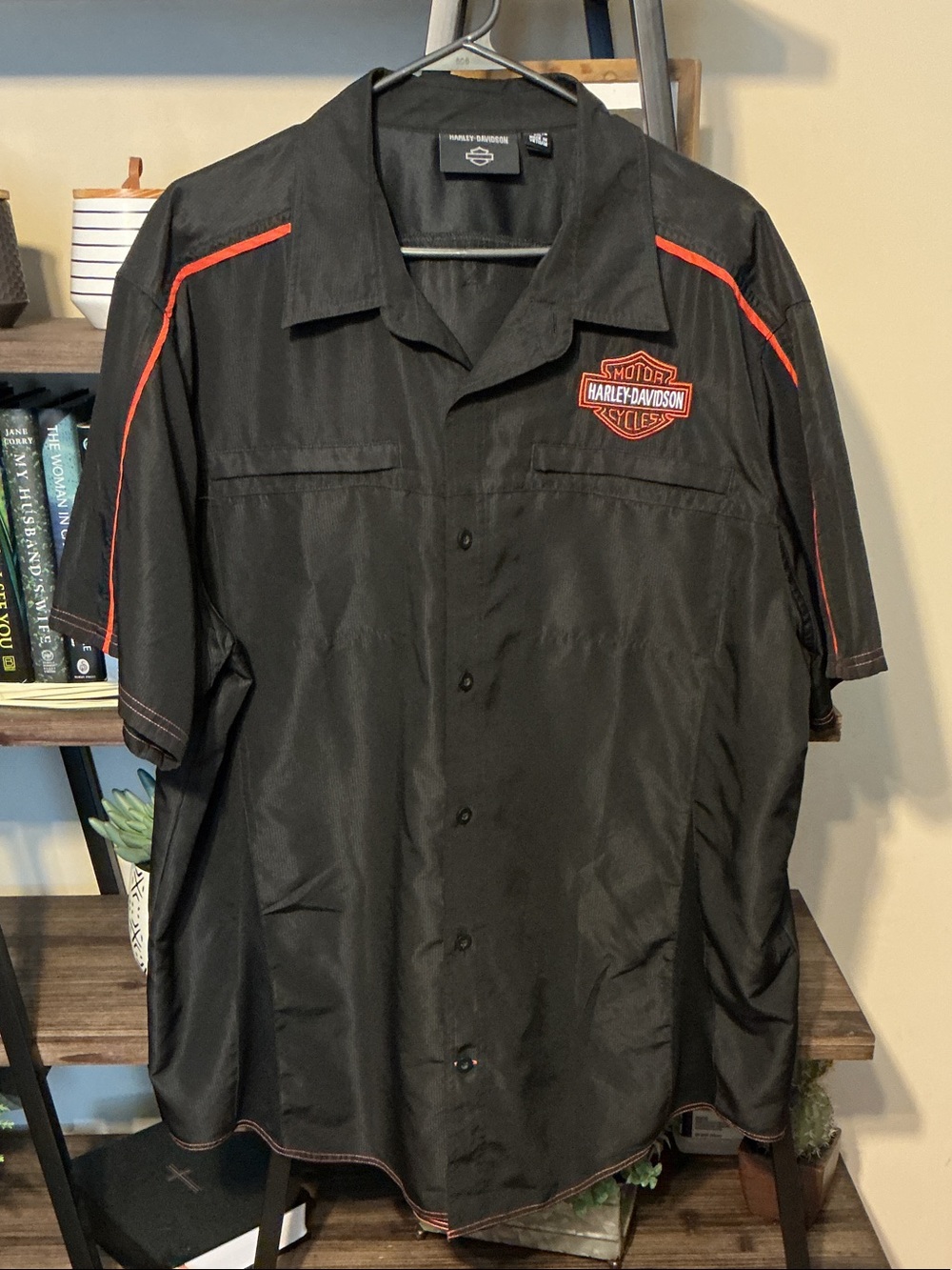 Harley-Davidson Black Shirt Button Down Size 2XL